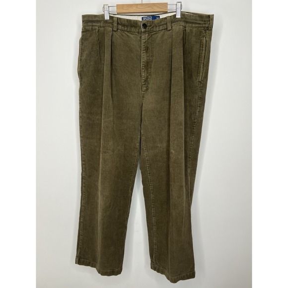 Polo Ralph Lauren Other - Polo Ralph Lauren Corduroy Andrew Pants Mens 38x30 Brown Pleated Slacks VTG 90s